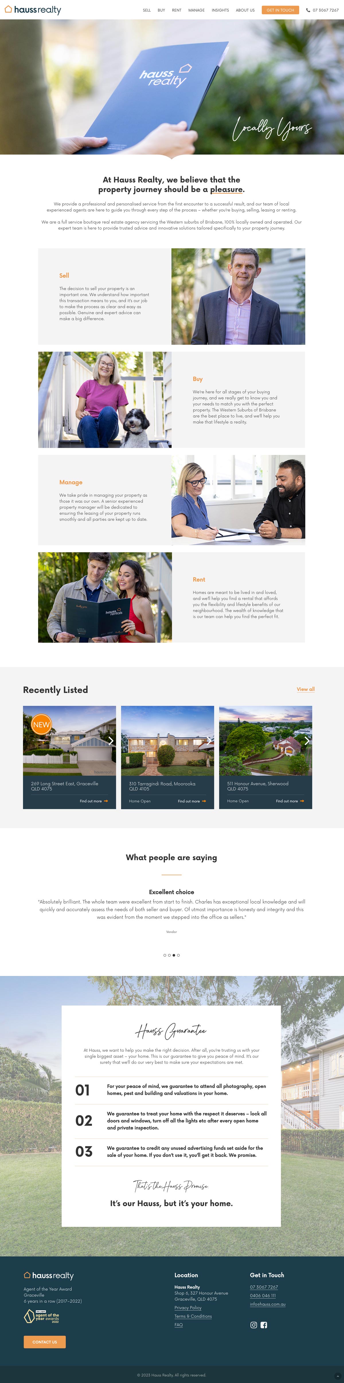 Hauss Realty Website Design